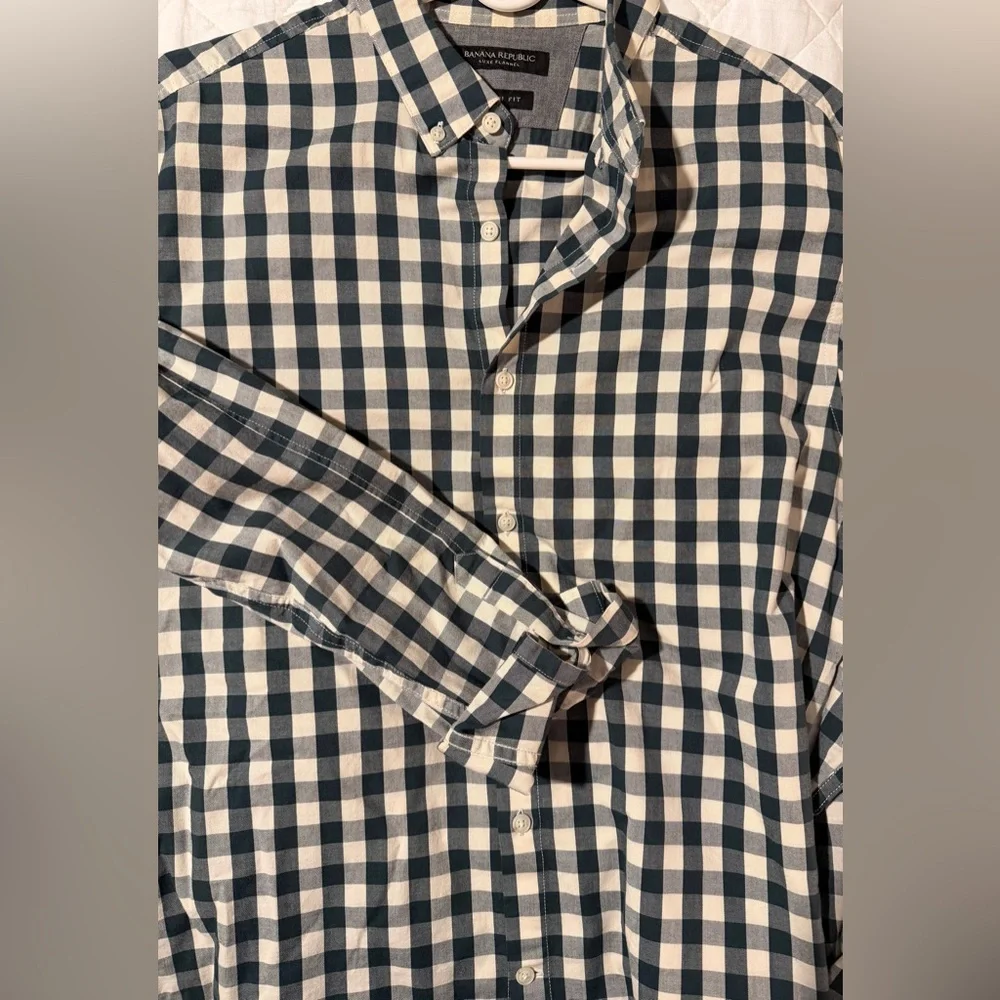 banana republic camden fit dress shirt BANANA REPUBLIC CAMDEN FIT MEN'S LONG SLEEVE CASUAL DRESS SHIRT - SIZE XL